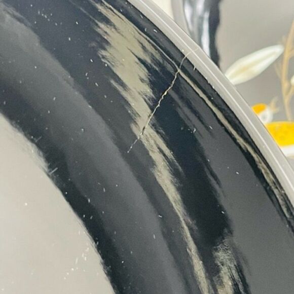 Vtg Japan Large Black Lacquer Ware Gold Embossed Salad Serving Bowl Set Of 9 Set - Picture 2 of 12